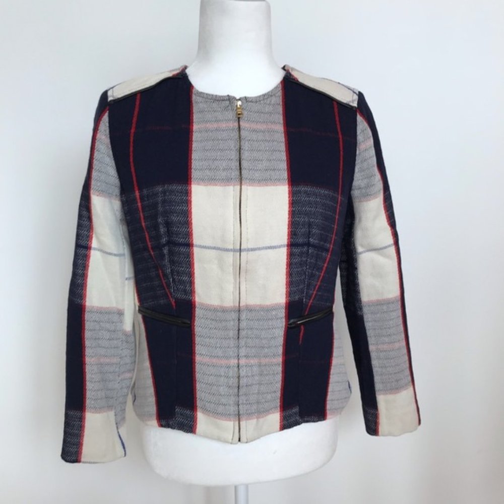 Merona plaid zip up blazer